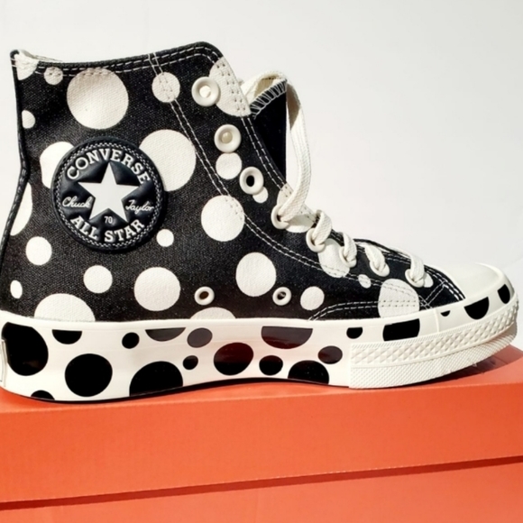 🔥Exclusive 🔥Converse Chuck 70 Polka Dot Mashup Hi Shoes Size 8.5 Women - Picture 6 of 16